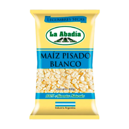 MAIZ PISADO BLANCO LA ABADIA x 400 GR